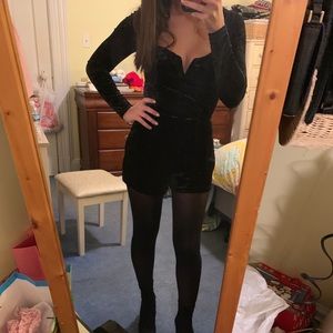 Crushed velvet romper